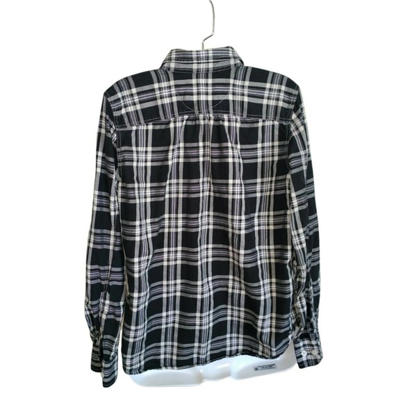 Lauren Ralph Lauren Black/White Plaid Button Up Roll Tab Shirt Size XS - Picture 5 of 8